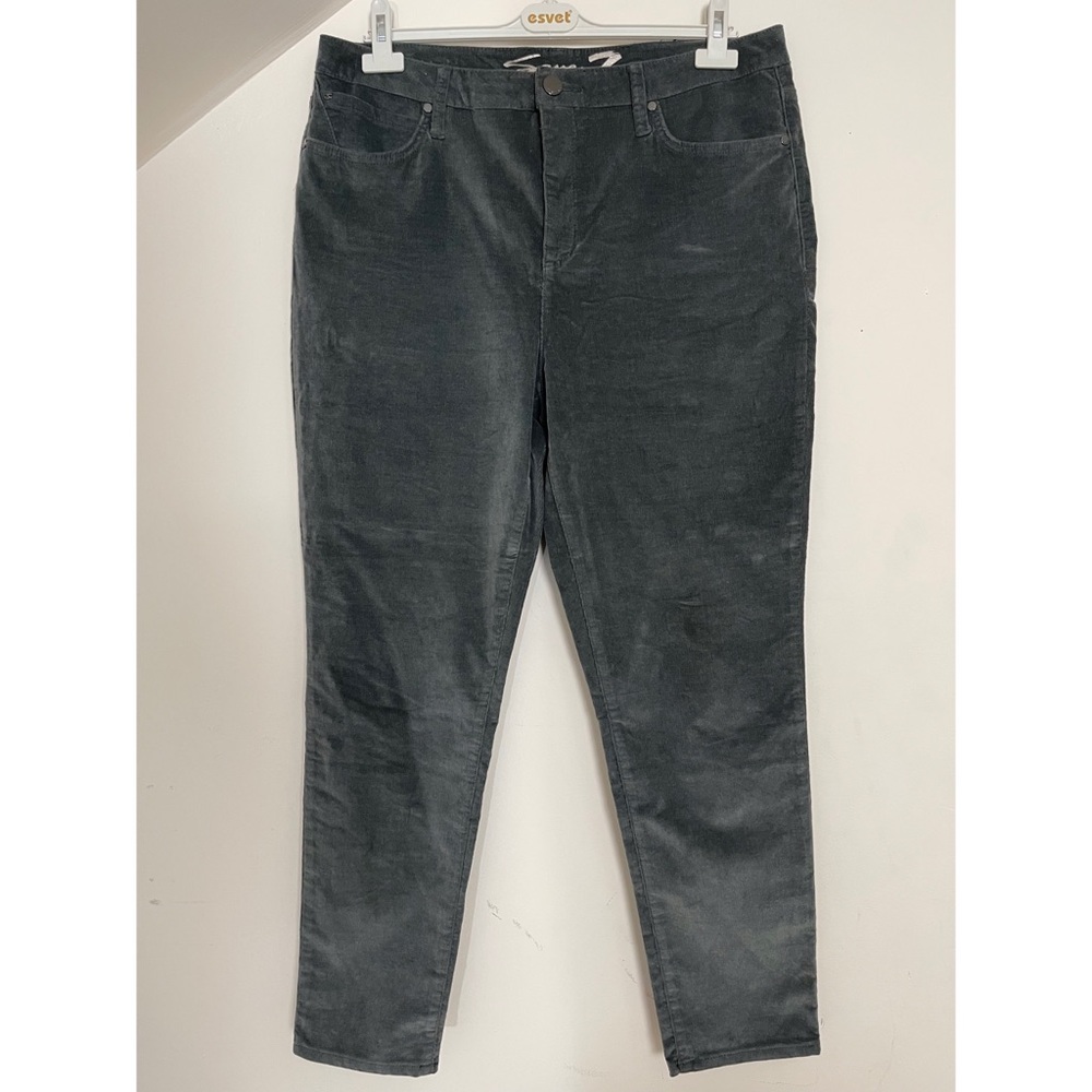 Seven7 Ultra Hi-Rise Skinny Corduroy Grey Ankle Pants Size 16